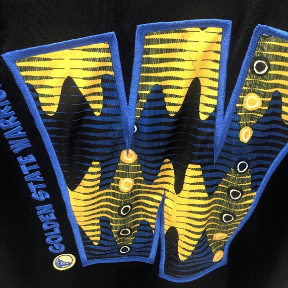 Golden State Warriors Two Hype Shirt NBALAB NBA Size Large Mens Black Embroidery - Picture 4 of 16